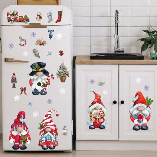 Christmas Window Clings Snowflake Santa Gnome Reindeer Set - 4 Variations