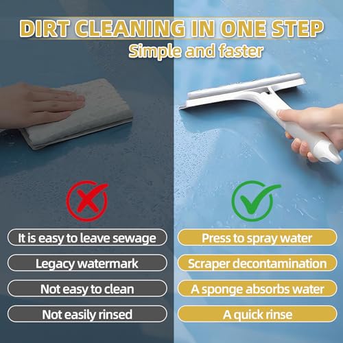 3-in-1 Spray Window Squeegee Cleaner with Built-in Spray Bottle, 3 Pack