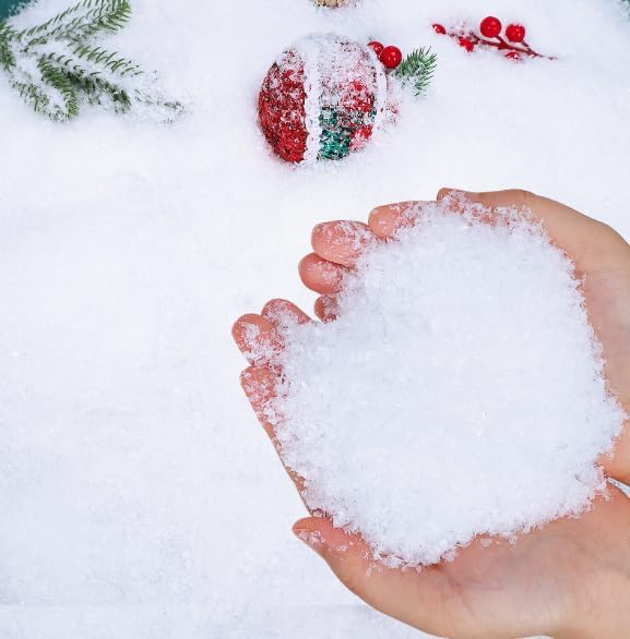 RGQSUN Christmas Fake Snow | 5.3oz Artificial Snow Powder for Holiday Crafts & Decorations
