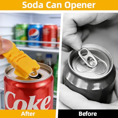 6-Pack One-Handed Soda Can Opener with Dust Covers for Cans