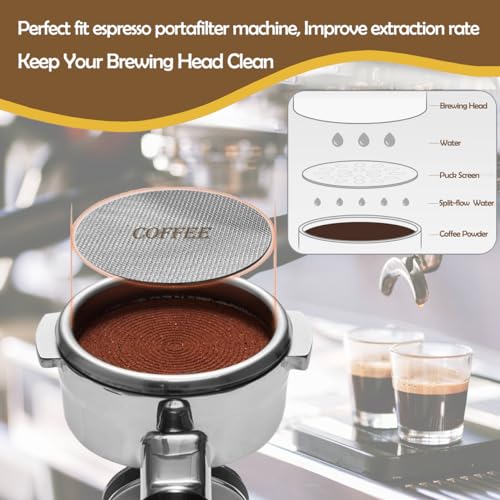 58.5mm Reusable Espresso Puck Screen - 316 Stainless Steel Filter