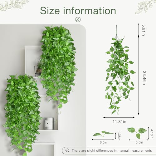 Watermelon Pattern Vine - 2 Pack 40" Artificial Hanging Plants for Indoor Decor