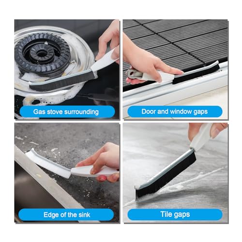 2-Pack Stiff Nylon Crevice Cleaning Brush Set for Home Use