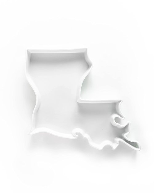 FIFTY UNITED PLATES Louisiana Shaped Baking Dish, Serving Platter or Decorative Tray Charming Porcelain Bakeware Oven Microwave and Dishwasher Safe