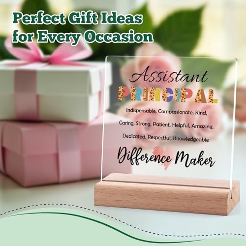 Acrylic Plaque Gift for Assistant Principal with Wooden Stand