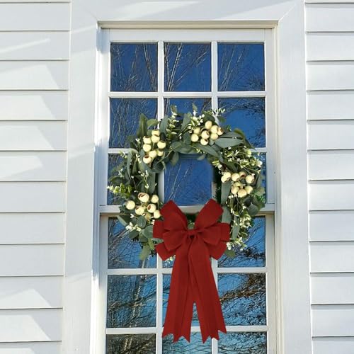 Burgundy Oversized Burlap Bows for Christmas Tree & Wreaths - Double Pack