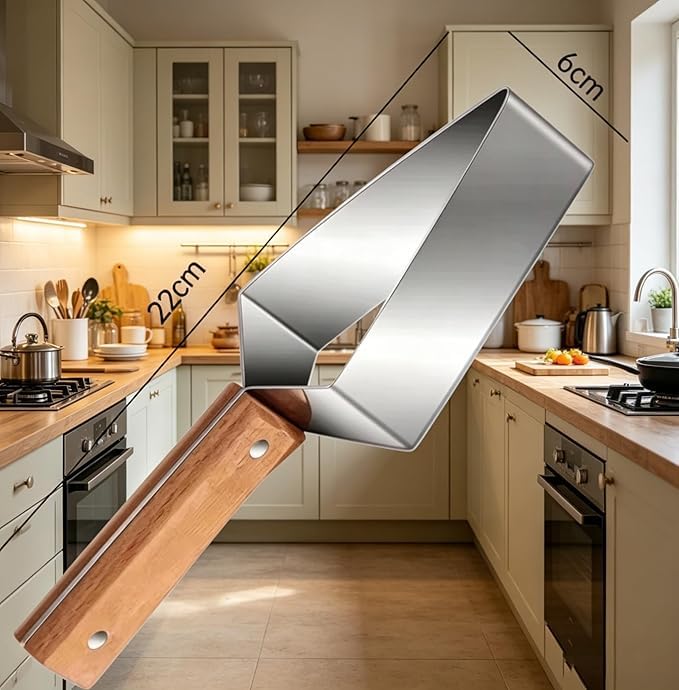 Stainless Steel Watermelon Cutter with Wooden Handle - Fruit Slicer Tool
