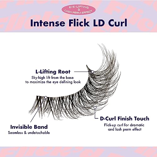i-ENVY Flick'd D-Curl Strip False Lashes Natural Clear Band