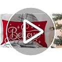 Merry Christmas Pillow Cover 12x20 Inch - Cream Red Holiday Decor