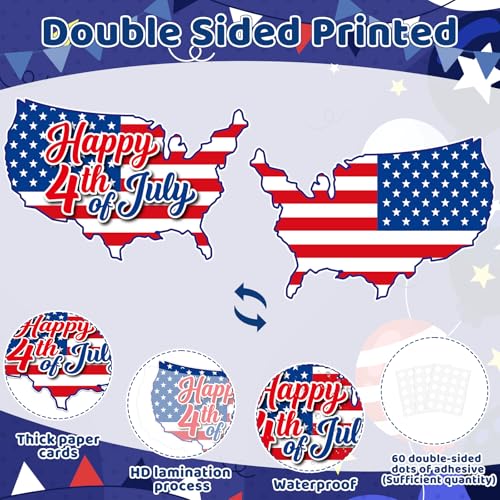 COCHIE Patriotic Animals 11x14 Inch 4th of July Bulletin Board Cutouts, 9PCS USA Flag Decor