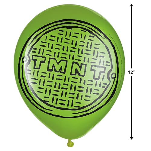 Vibrant Blue & Green Mutant Mayhem Balloons - 12" Pack of 6