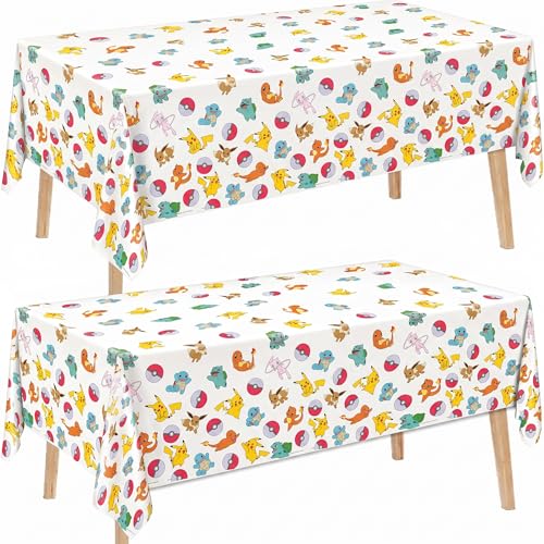 Pokemon Table Cloth 2-Pack - 54 x 84-Inch Birthday Party Decor