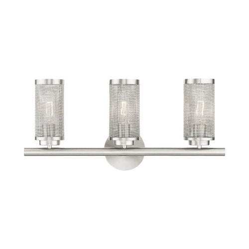 Livex Lighting 3 Light Brushed Nickel Bath Vanity, 14123-91