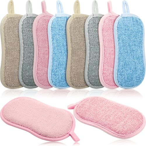 Boao 10-Pack Non-Scratch Microfiber Kitchen Scrub Sponges