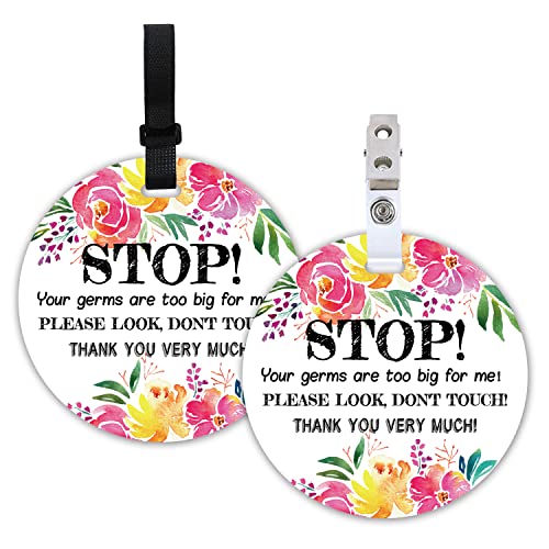 Stop No Touching Car Seat Sign - 2 Pack Baby Safety Tags