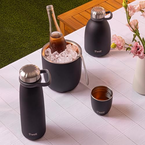 S'well Stainless Steel Tumbler with Slide-Open Lid, 10oz, Onyx, Triple Layered Vacuum Insulated Containers Keeps Drinks Colder and Hotter for Longer, BPA Free