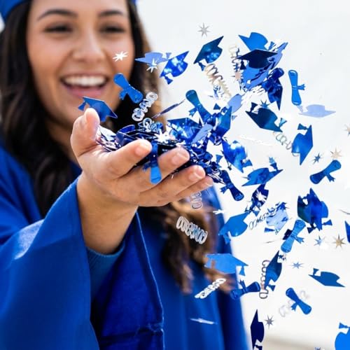 Silver and Blue Graduation Confetti - 1000 Pcs Class of 2026