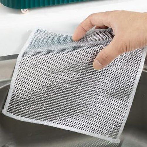 10 PCS Multipurpose Wire Dishwashing Rags, Multifunctional Non-Scratch Wire Dishcloth for Wet and Dry, Scrubs and Cleans for Dishes
