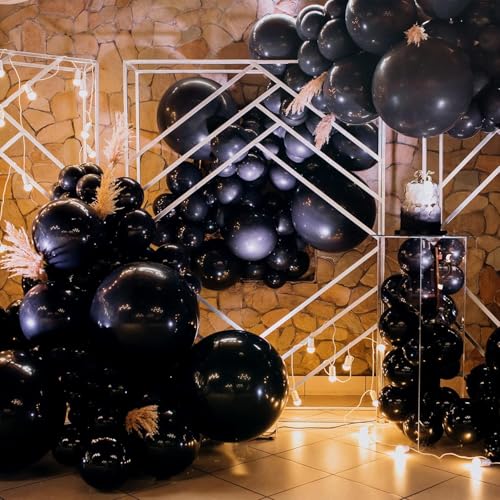 Black Balloon Arch Set - 154pcs Latex Balloons for Parties