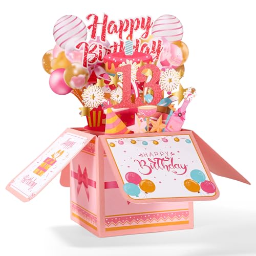 Gosknor 3D Pop Up Happy Birthday Card with Envelope and Note Card