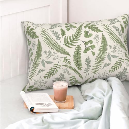 Wansin Modern Leaves Throw Pillow Cover, 14x20 Inch Decorative Case