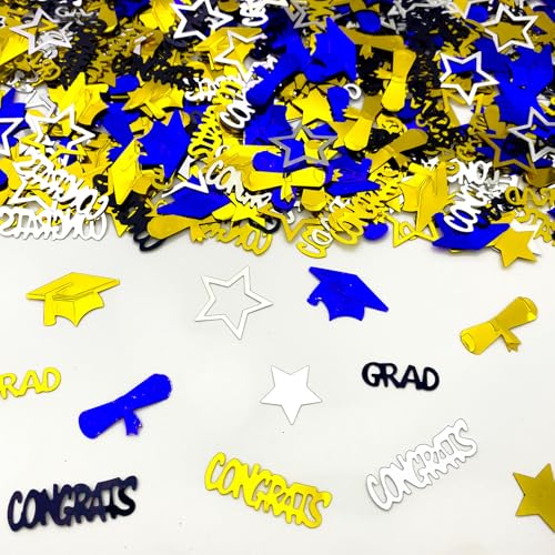 Graduation Confetti Blue - Metallic Foil Table Decor, 45g