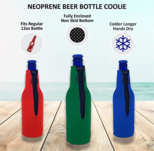 Blank Neoprene Beer Bottle Coolie - Green Camo, 1 Pack, Fits 12 oz Bottles
