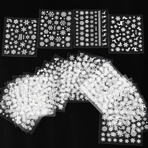 IDDFEVE 30 Sheets Christmas Nail Stickers Winter Snowflake Decals
