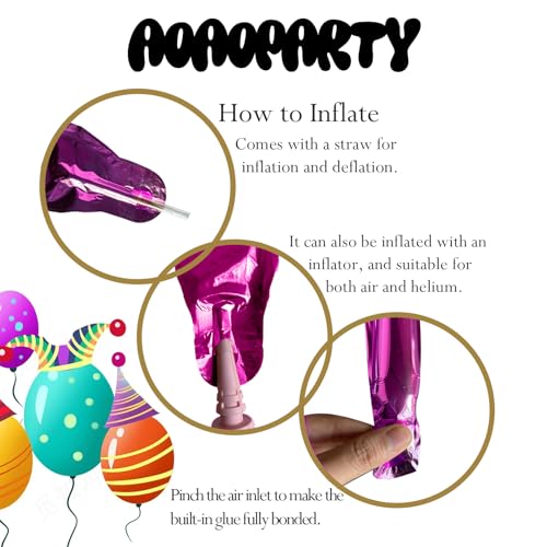 Hot Pink Happy Birthday Balloon Banner - 16 Inch Mylar Foil Decoration