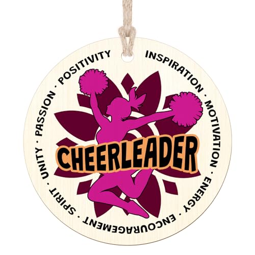 Wooden Cheerleader Ornament Inspirational Cheer Team Gift