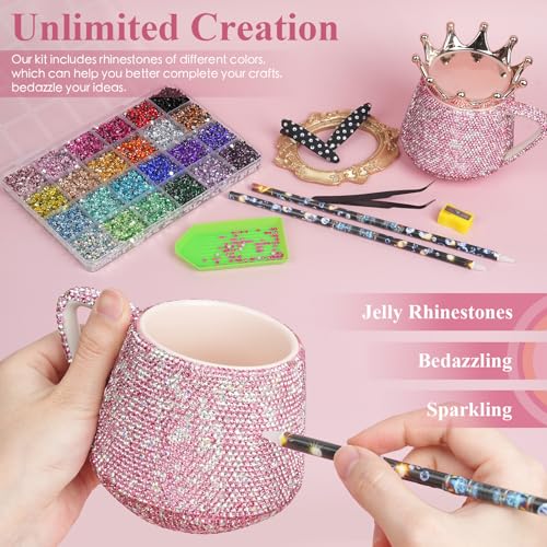 EARLMONI 18000 Pcs Resin Jelly Rhinestones 4mm Flatback Bedazzling Kit
