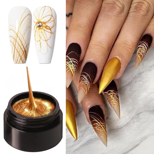 Vonrui Gold Spider Gel for Nails - UV LED DIY Nail Art Design Paint
