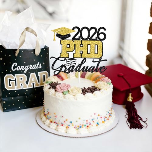 2026 PhD Graduate Cake Topper - Congrats Grad Party Decoration