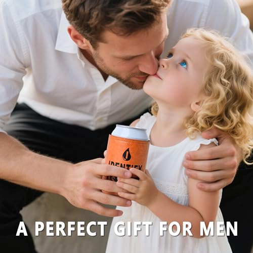 Funny Leather Can Cooler - Unique Gifts for Dad, Grandpa & Husband