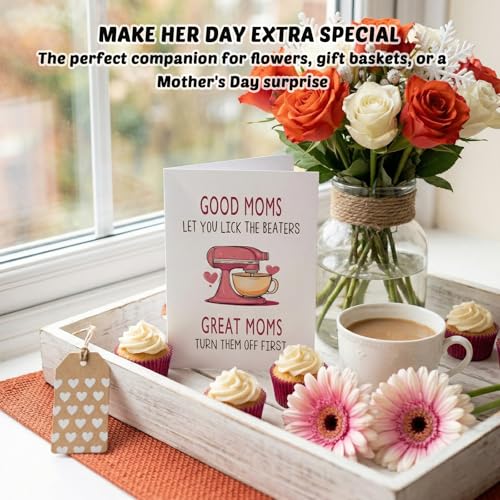 Funny Mother's Day Greeting Card with Envelope, 5x7 Cute Humor Card for Mom