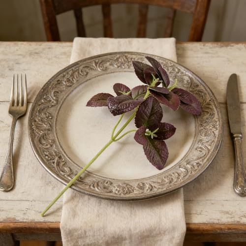 Hoement 4-Pack Artificial Faux Greenery Plant Leaves for Indoor Home Decor