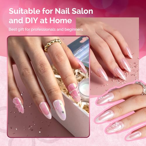 MelodySusie Chrome Nail Powder Set 2Pcs Pearl Aurora Pigment
