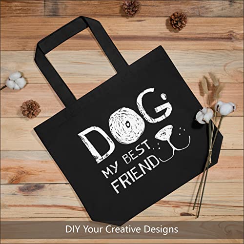 TOPDesign Large 12oz Cotton Canvas Tote Bag - Reusable Grocery & Craft Bag
