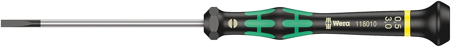 Wera 2035/6 Electronics Screwdriver Set - 6-Piece Kraftform Micro Slotted & Phillips with Rack