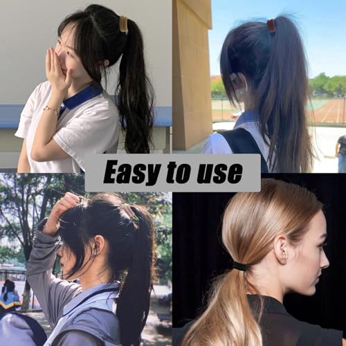 Yinluluna 100PCS Mini Hair Ties Soft Nylon Small Elastics Coffee