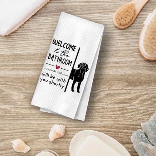 Labrador Retriever Hand Towels - Funny Decorative Waffle Towel, 16x24 Inches