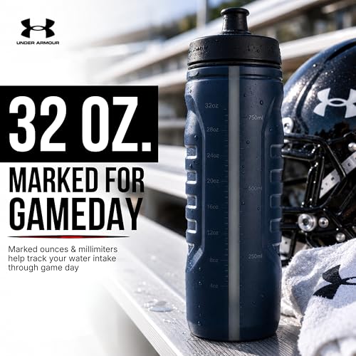 Under Armour Squeeze Water Bottle 32oz Navy Blue & Black Sport Hydration