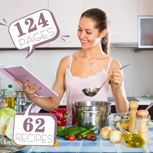 A5 Recipe Book with 62 Blank Pages - Customizable Recipe Binder