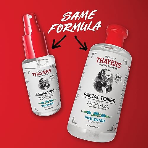 Thayers Alcohol-Free Witch Hazel Facial Mist Toner, Aloe Vera, 3 oz