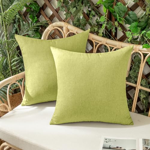 Moss Green Outdoor Waterproof Throw Pillow Covers Set of 2 - 20x20