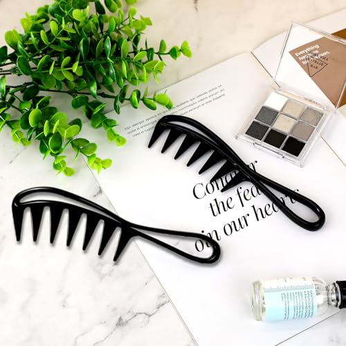 Mozeat Lens Wide Tooth Comb for Curly Hair, 2 Pack Anti-Static Shower Comb