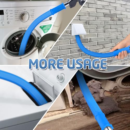 PetOde Blue Dryer Vent Cleaner Kit with Lint Brush & Universal Vacuum Hose