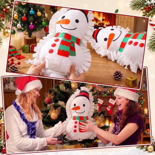 Snowman Fleece Pillow Craft Kit - No-Sew DIY Holiday Decorations for Kids