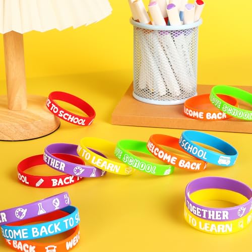 30 Pack Back to School Silicone Wristbands - Fun Party Favors