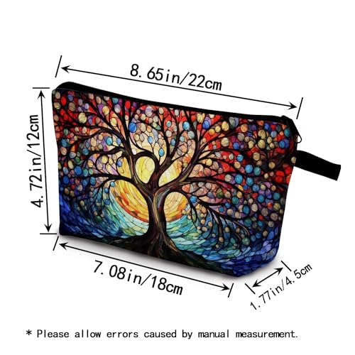 Magical Tree Print Cosmetic Bag Small Makeup Pouch Toiletry Organizer